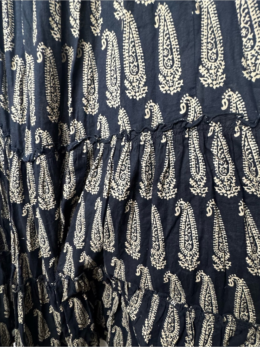 Denim and Supply Ralph Lauren Paisley Printed Tiered books Maxi dress M Cotton - Picture 5 of 12
